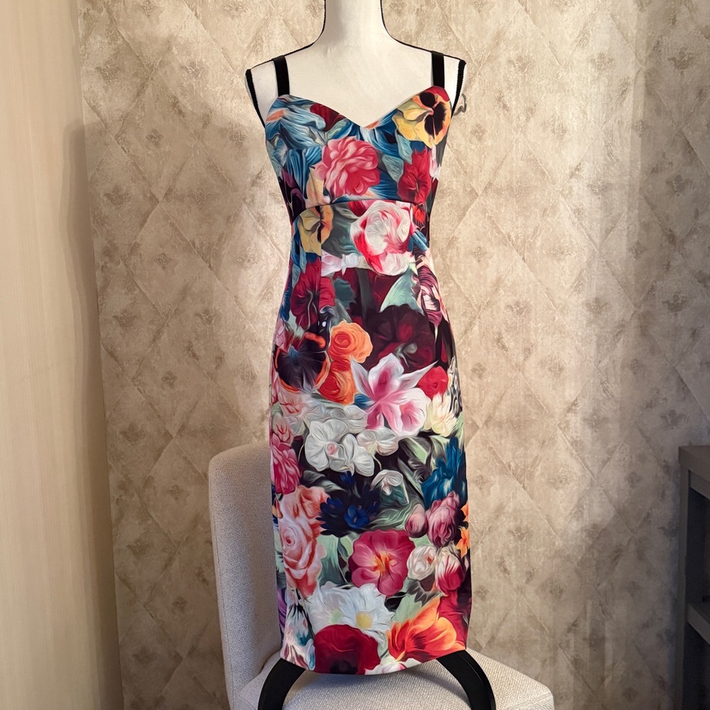 Ted Baker London Floral Midi Dress in Multicolor